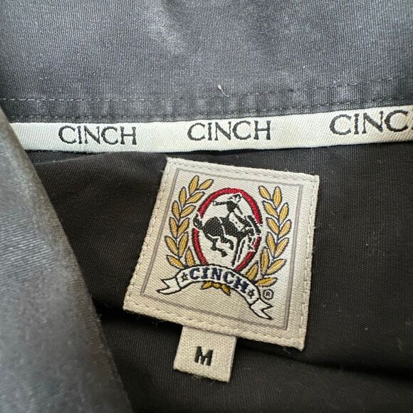 Cinch Shirt Men’s Medium Black Button Down Shirt Long Sleeve Western Rodeo Cowbo - Picture 7 of 7